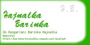 hajnalka barinka business card